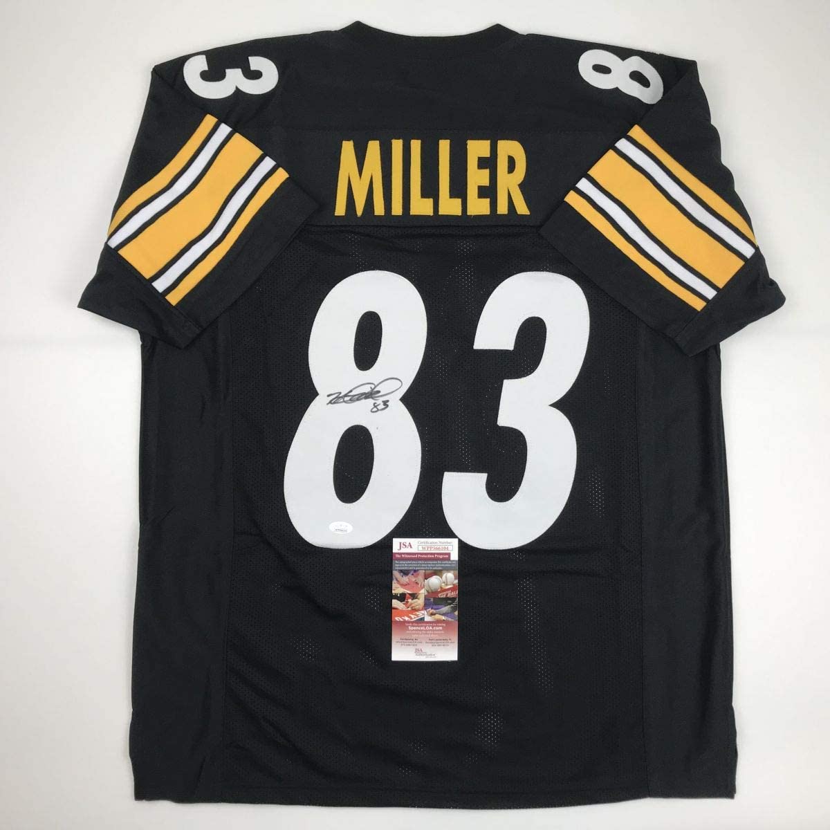 Autographed/Signed Heath Miller Pittsburgh Black Football Jersey JSA COA