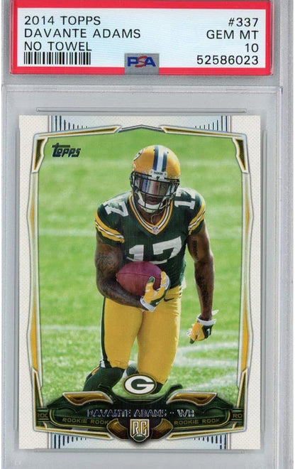 Graded 2014 Topps Davante Adams #337 No Towel Rookie RC Football Card PSA 10 Gem Mint