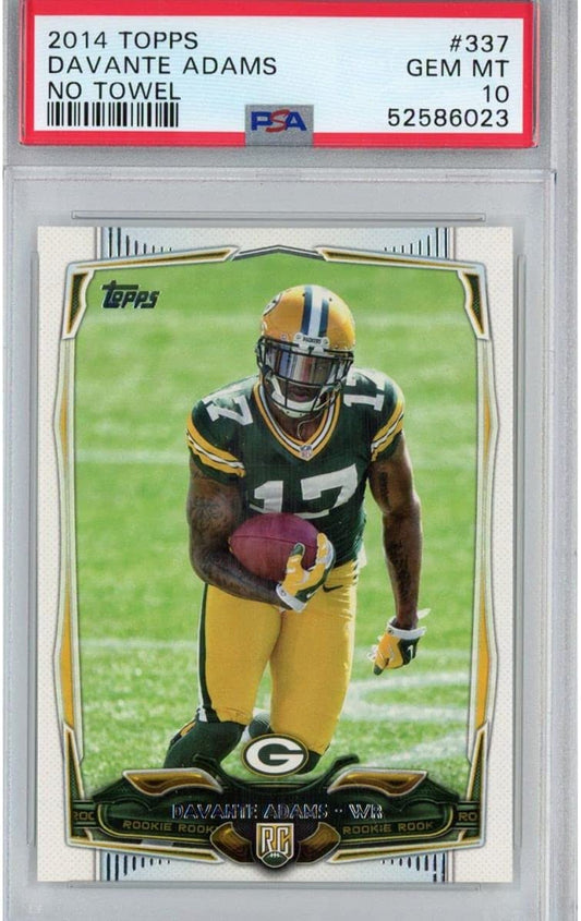 Graded 2014 Topps Davante Adams #337 No Towel Rookie RC Football Card PSA 10 Gem Mint