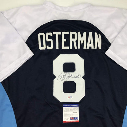 Autographed/Signed Cat Osterman USA United States Blue Team Softball Jersey JSA COA