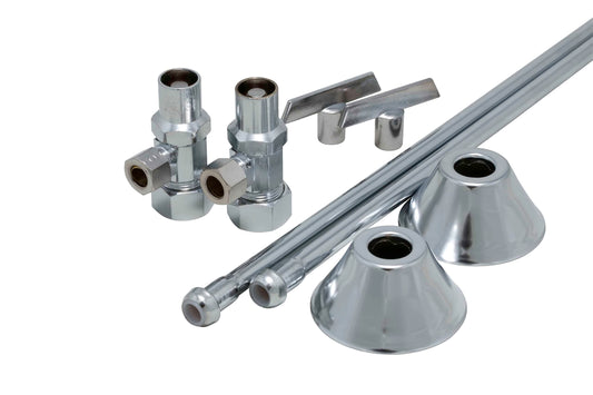 PROFLO PFXCAC32CLKL12 5/8" x 3/8" Lavatory Supply Kit - Risers, Flanges, Keys
