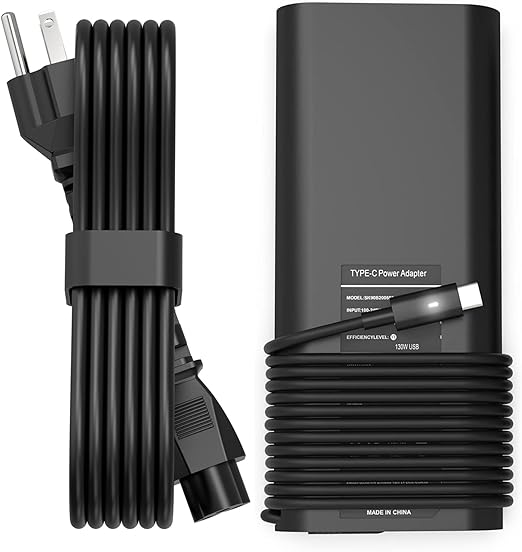 2025 New 130W USB C Type C Adapter Laptop Charger Compatible with Dell XPS 15 2in1 9575 Precision 5530 2in1 5550 5750 3560 3550 3551 Latitude 7410 7310 7210 9410 9510 9575 5420 5520 5510 Power Cord