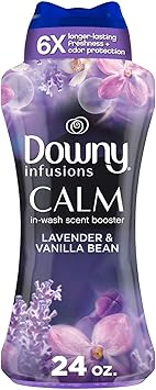 Downy Infusions In Wash Scent Booster Beads, CALM, Soothing Lavender and Vanilla Bean Scent, 24 oz Laundry Beads