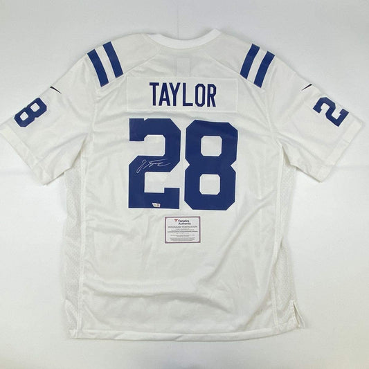 Autographed/Signed Jonathan Taylor Indianapolis Colts White Nike Game Football Jersey Fanatics COA