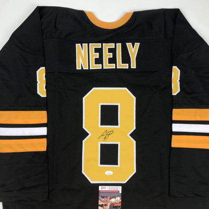 Autographed/Signed Cam Neely Boston Black Hockey Jersey JSA COA