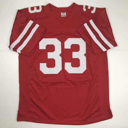 Autographed/Signed Ron Dayne Wisconsin Red College Football Jersey Tristar COA