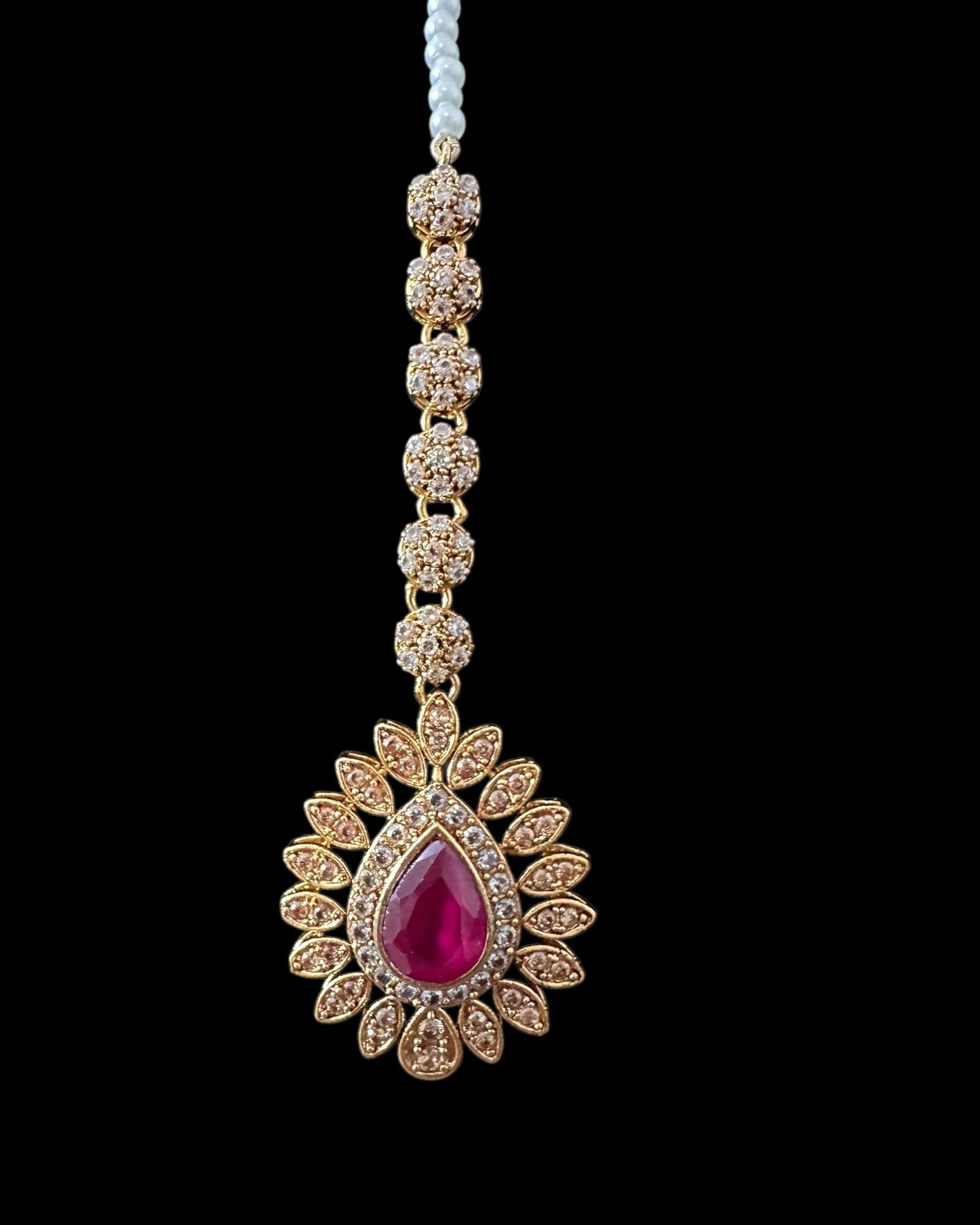 BR463 Ruby and zircon bridal set ( SHIPS IN 4 WEEKS )