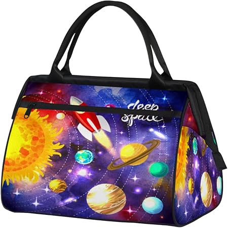 Colorful Sky Violin Travel Gym Bag - Large Capacity Tote Bag for Men, Women, Girls - Shoulder Weekender Overnight Bag for Travel, Yoga, School, Mommy Hospital Bag for Labor and Delivery