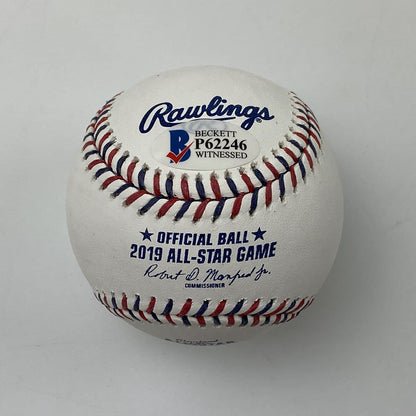 Autographed/Signed Shane Bieber 2019 All-Star Game Rawlings Official Major League Baseball ROML JSA COA