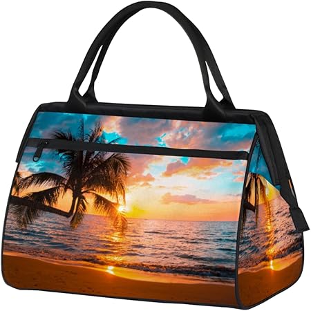 Sunrise Sun Beach Travel Gym Bag - Large Capacity Tote Bag for Men, Women, Girls - Shoulder Weekender Overnight Bag for Travel, Yoga, School, Mommy Hospital Bag for Labor and Delivery