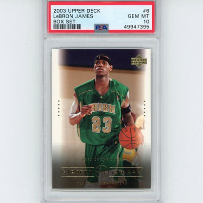 Graded 2003-04 Upper Deck LeBron James #6 Box Set Rookie RC Basketball Card PSA 10 Gem Mint