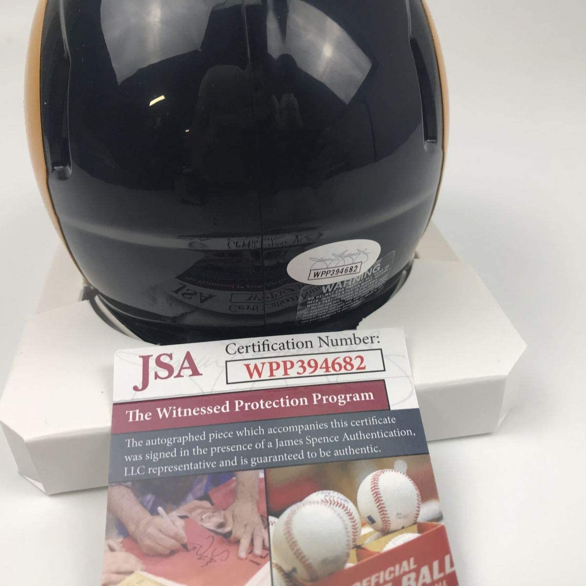 Autographed/Signed Aaron Donald Los Angeles Rams Retro Mini Football Helmet JSA COA