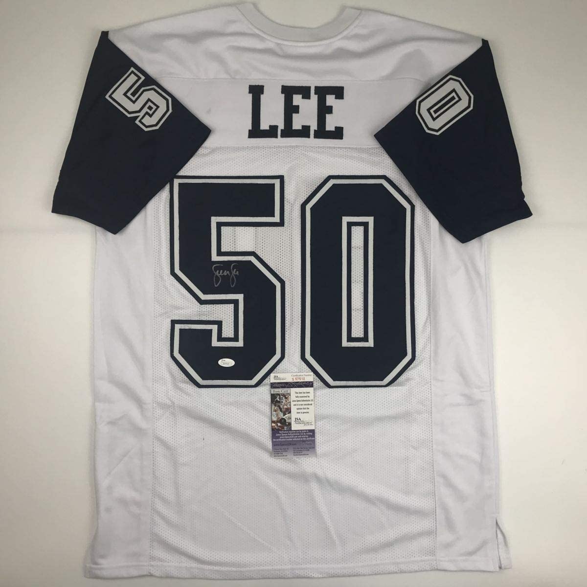 Autographed/Signed Sean Lee Dallas Color Rush White Football Jersey JSA COA