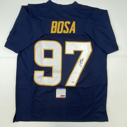 Autographed/Signed Joey Bosa #97 Los Angeles LA Dark Blue Football Jersey JSA COA