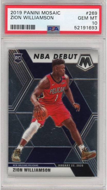 Graded 2019-20 Panini Mosaic Zion Williamson #269 Rookie RC Basketball Card PSA 10 Gem Mint