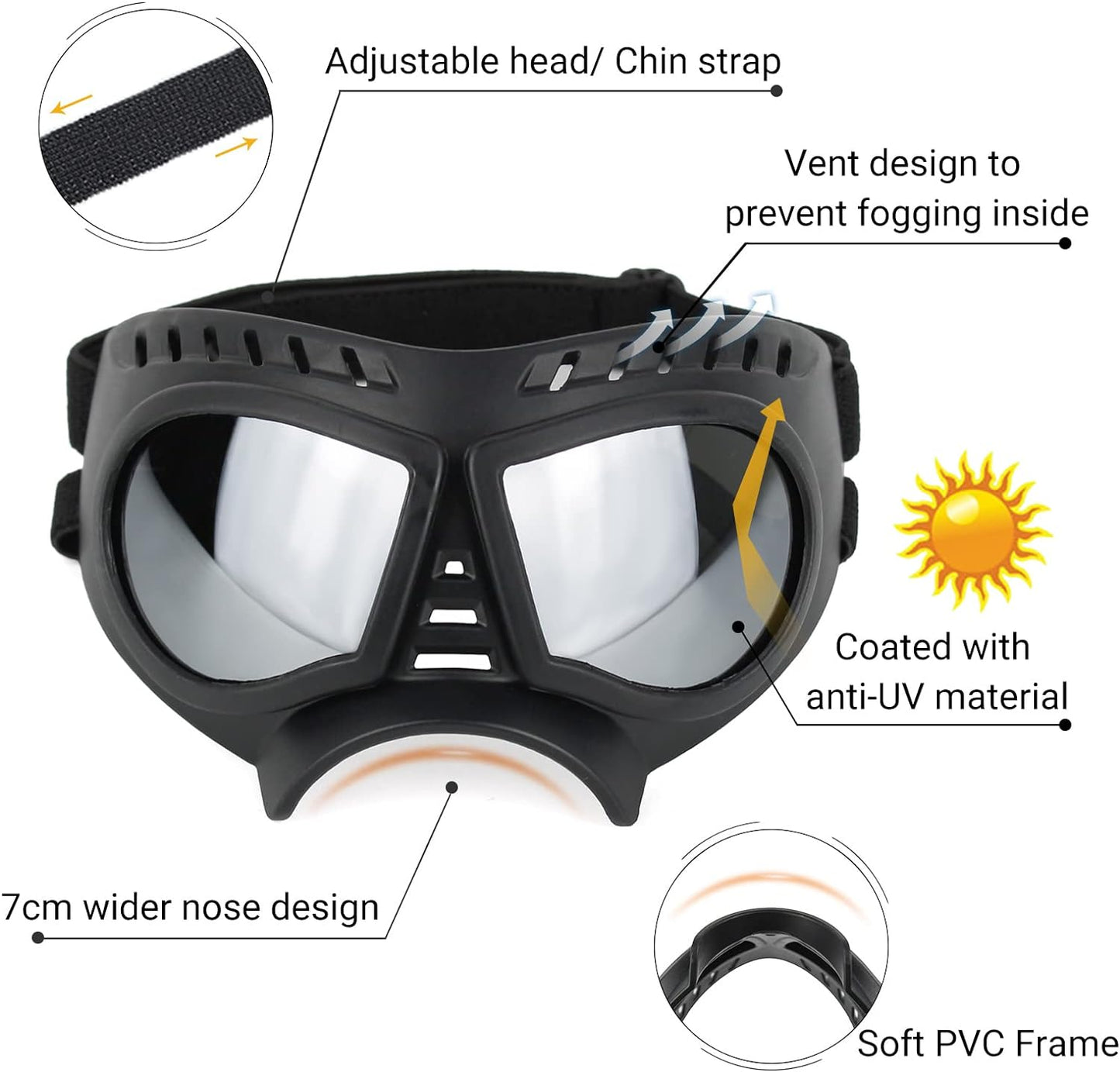 Dog goggles sunglasses skull