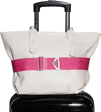 TOOVREN 2-in-1 Travel Belt for Luggage Straps Add a Bag Bungees Suitcase Luggage Strap Over Handle Suitcases Belt for Carry On Bag Adjustable Backpack Attachment Airport Travel Accessories Rose