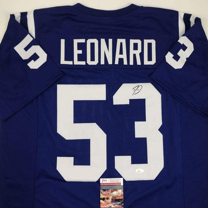Autographed/Signed Darius Shaquille Leonard Indianapolis Blue Football Jersey JSA COA