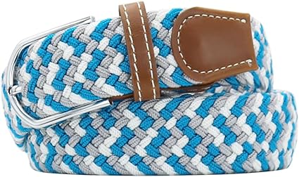 Multicolored Elastic Woven Golf Belts Casual Braided Stretch Belt for Men and Women
