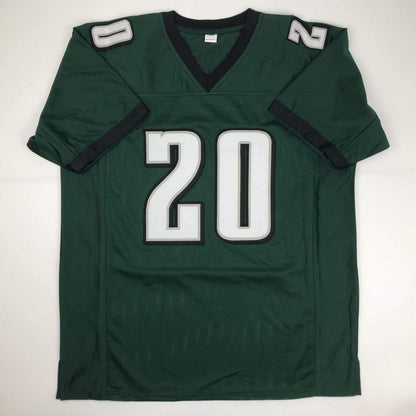 Autographed/Signed Brian Dawkins Philadelphia Green Football Jersey JSA COA