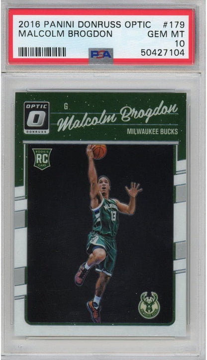 Graded 2016-17 Panini Donruss Optic Malcolm Brogdon #179 Rookie RC Basketball Card PSA 10 Gem Mint
