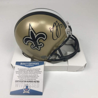 Autographed/Signed Marshon Lattimore New Orleans Saints Football Mini Helmet Beckett BAS COA