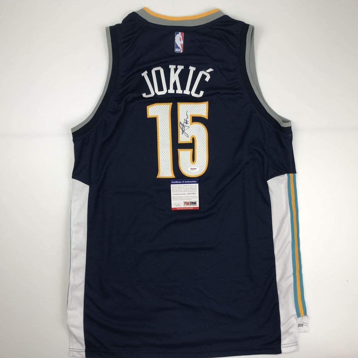 Autographed/Signed Nikola Jokic Denver Blue Basketball Jersey PSA/DNA COA