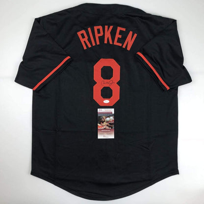 Autographed/Signed Cal Ripken Jr. Baltimore Black Baseball Jersey JSA COA
