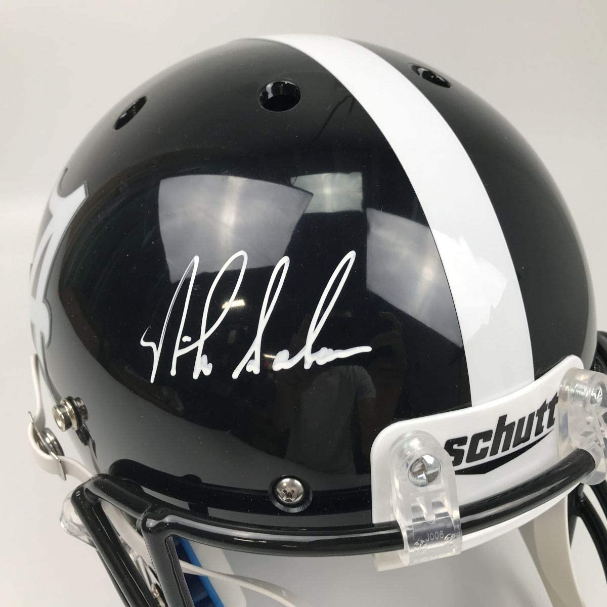 Autographed/Signed Nick Saban Alabama Crimson Tide Black Full Size FS F/S Replica College Football Helmet JSA COA