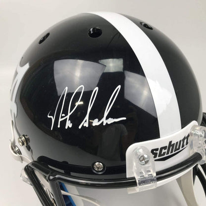 Autographed/Signed Nick Saban Alabama Crimson Tide Black Full Size FS F/S Replica College Football Helmet JSA COA