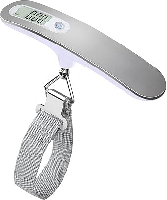 QUMOX High Precision Digital Travel Scale for Suitcase Luggage Weight 110lb 50KG Capacity Silver