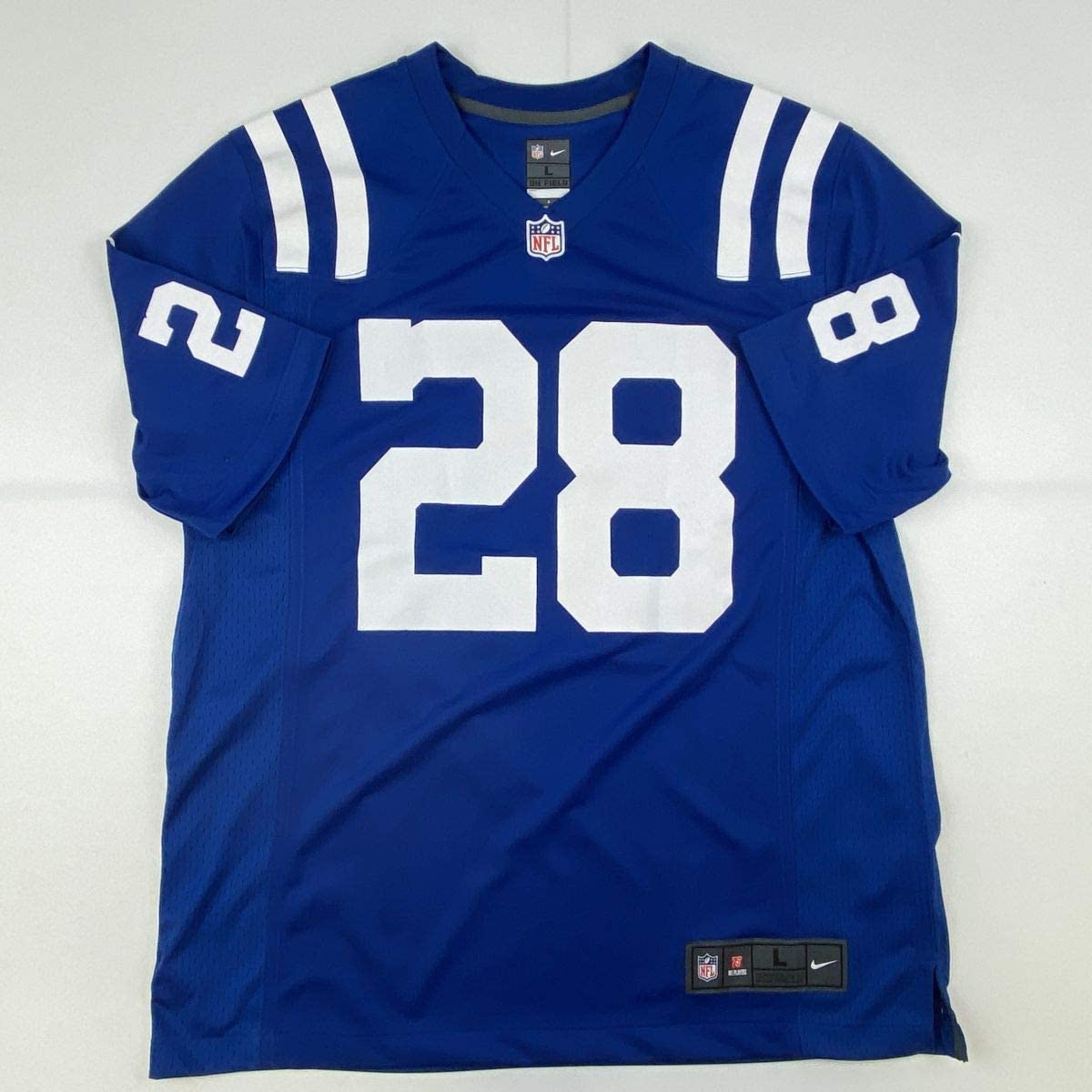 Autographed/Signed Jonathan Taylor Indianapolis Colts Blue Nike Game Football Jersey Fanatics COA