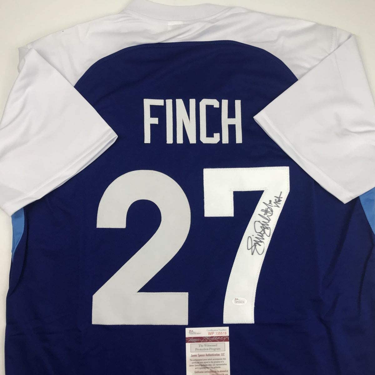 Autographed/Signed Jennie Finch USA Blue Team United States Softball Jersey JSA COA