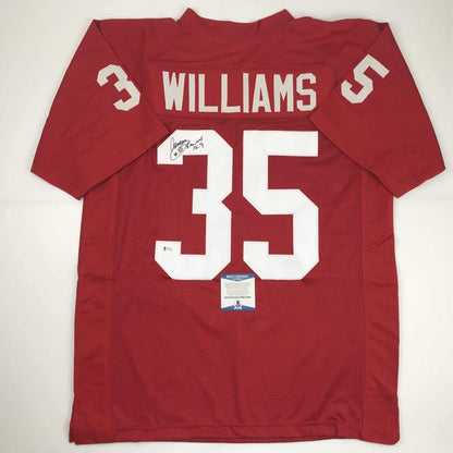 Autographed/Signed Aeneas Williams Arizona Red Football Jersey Beckett BAS COA
