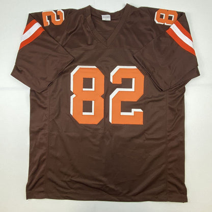 Autographed/Signed Ozzie Newsome Cleveland Football Brown Jersey Beckett BAS COA Holo