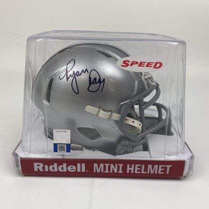 Autographed/Signed Ryan Day Ohio State Buckeyes College Football Mini Helmet Beckett BAS COA