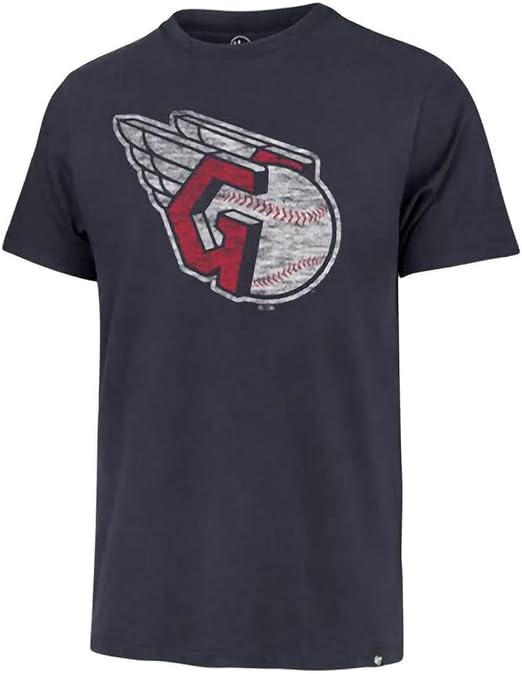 47 MLB Men's Team Color Distressed Imprint Primary Logo Wordmark Short Sleeve Baseball T-Shirt