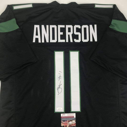 Autographed/Signed Robby Anderson New York 2019 Black Football Jersey JSA COA
