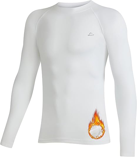 Willit Youth Boys' Compression Thermal Shirts Fleece Baselayer Long Sleeve Girls' Kids Football Soccer Undershirts