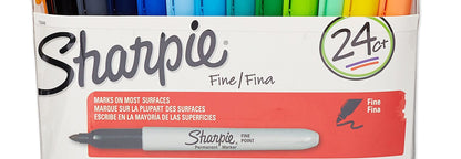 SHARPIE Permanent Markers, Fine Point, 24 Count (75846)
