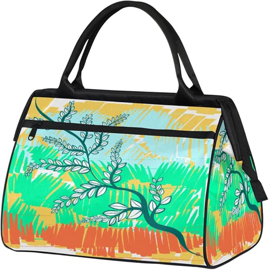 Abstract Colorful Tree Travel Gym Bag - Large Capacity Tote Bag for Men, Women, Girls - Shoulder Weekender Overnight Bag for Travel, Yoga, School, Mommy Hospital Bag for Labor and Delivery
