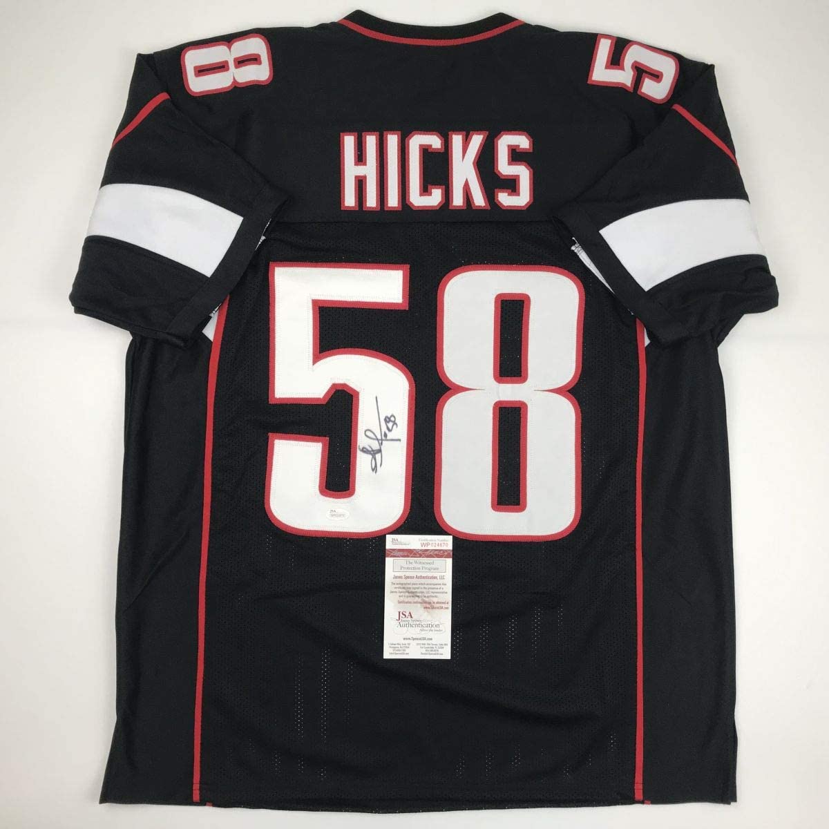 Autographed/Signed Jordan Hicks Arizona Black Football Jersey JSA COA