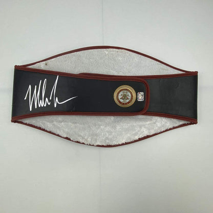 Autographed/Signed Mike Tyson WBA Black Boxing Replica Championship Belt Athlete Hologram COA