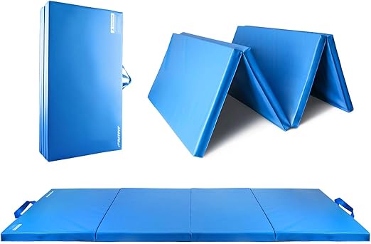 RitFit Upgraded Folding Exercise Mat, 2 Inch Thick Gymnastics Mat 3Š—Èx6Š—È, 4Š—Èx8Š—È, 4x10Š—È with Carrying Handles for Yoga, MMA, Stretching, Core Workouts and Home Gym Protective Flooring