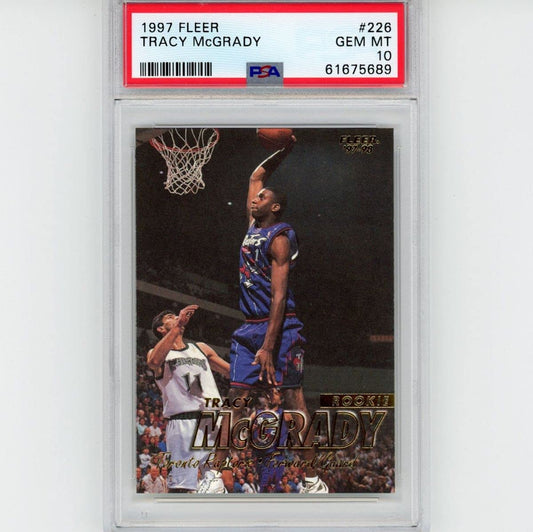 Graded 1997-98 Fleer Tracy McGrady #226 Rookie RC Basketball Card PSA 10 Gem Mint