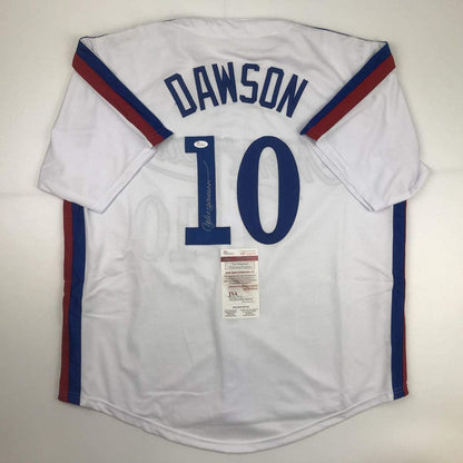 Autographed/Signed Andre Dawson Montreal White Baseball Jersey JSA COA