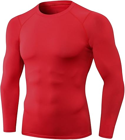 Men's Compression Shirts Long Sleeve Athletic T Shirt Workout Cool Dry Running Tops Gym Undershirts Baselayers 1/2 Pack