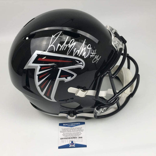 Autographed/Signed Roddy White Atlanta Falcons Full Size FS F/S Replica Football Helmet Beckett BAS COA