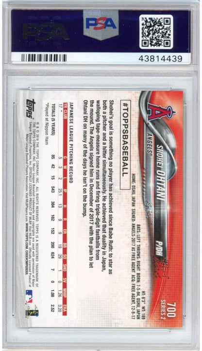 Graded 2018 Topps Shohei Ohtani #700 Pitching Rookie RC Baseball Card PSA 10 Gem Mint