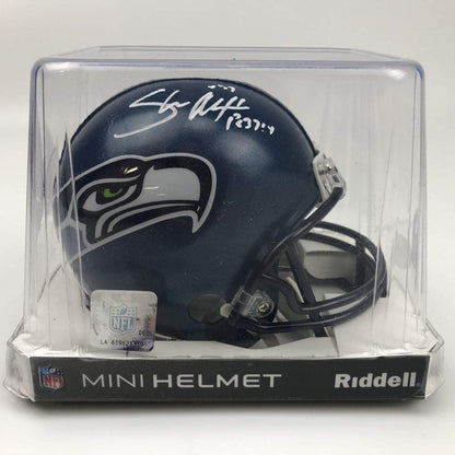 Autographed/Signed Shaun Alexander Seattle Seahawks Football Mini Helmet Beckett BAS COA